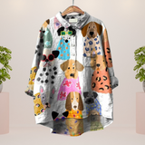 Amber | Trendy Modisches Print Kunst Shirt – Hund Farbe