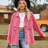 Drune | Klassisches Weinlese Denim Jacke für Damen – Rosa