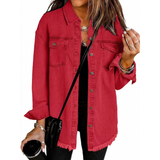 Tahlira - Locker geschnittene Jacke – Rot