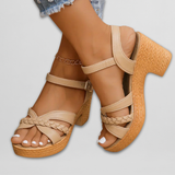 Xara | Geflochtene Sandaletten – Camel