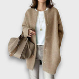 Teresa – Weicher Wollcardigan mit eleganter Linie – Khaki