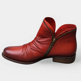 Karin - Damen Bequeme Orthopädische Stiefel mit Fußbett – Rot