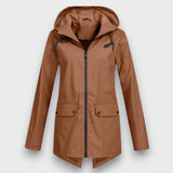 Wenara – Regenjacke mit Kapuze – Braun