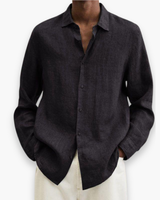 Herren Elegante Freizeit Hemd | Lange Ärmel – Schwarz