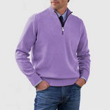 Pullover Herren Half Zip Modern | Warm Komfort Freizeit – Lila