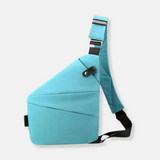 Liv | Sichere Schultertasche aus Nylon – Hellblau