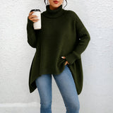 Brigit™ | Lässiger Rollkragenpullover – Grün