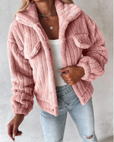 Teddy Damen Jacke Kurz | Kuschelig Stylisch – Rosa