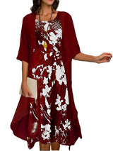 Gladys - Elegantes Midi-Abendkleid-Set für Damen – Rot