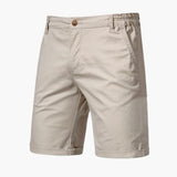 Herren Baumwollshorts mit Gummibund und Seitentaschen – Champagner