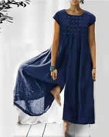 Claudia - Stilvoller kurzärmeliger Jumpsuit für Damen – Blau