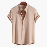Mirek | Herren Struktur Kurzarmhemd – Beige