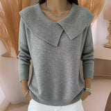 Jennifer™ | Strickpullover mit weichem Kragen – Grau