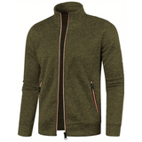 Henrik™ – Zeitloses Strickjacke mit Reißverschluss – Olivgrün