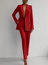 Marva - Damen Blazer‑Hosen‑Set – Rot