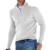 Erik | Premium-Pullover mit Reißverschluss – Weiß