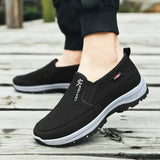 Herren-Slip-On-Outdoorschuhe mit rutschfester Sohle – Schwarz