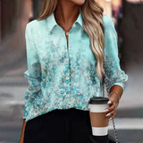 Freesia – Bluse mit Blumenmuster – Hellgrün