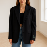 Damen Blazer | Weite Passform mit klarer Linienführung – Schwarz