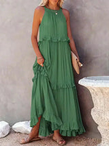Charlize™ - Maxikleid mit Nackenträger und Taschen – Grün