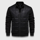 Nils | Steppjacke mit gestrickten Ärmeln für stilvolle Wärme – Schwarz