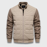 Nils | Steppjacke mit gestrickten Ärmeln für stilvolle Wärme – Khaki