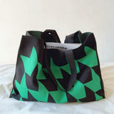 Unisex Shopper Tasche Canvas Strukturierter Look Lässig – Grün