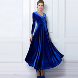 Edelmira | Glamouröses Damenkleid mit Verdicktem V-Ausschnitt für Festliche Anlässe – Königsblau