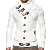 Herren Strapazierfähiger Strickpullover mit asymmetrischem Kragen Aliams – Weiß