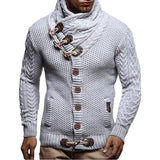 Herren Strapazierfähiger Strickpullover mit asymmetrischem Kragen Aliams – Grau