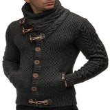 Herren Strapazierfähiger Strickpullover mit asymmetrischem Kragen Aliams – Dunkelgrau