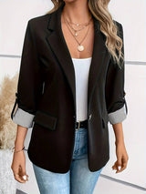 Galiah - Eleganter Zweireiher Blazer Mit Reverskragen – Schwarz