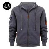 SPRINGTON - Langarm-Kapuzenpulli mit Reißverschluss für Herren – Grau