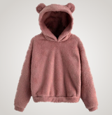 Tialyn - Plüsch-Hoodie mit Bärenohren – Dunkelrosa