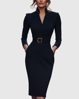 Meirav - Elegantes Midi Kleid – Schwarz