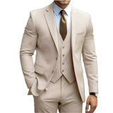Dreiteiliger Herrenanzug mit - gekerbtem Revers und schmaler Hose – Khaki