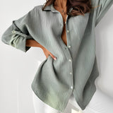 Melody - Bluse mit losem Revers für Sommer und Frühling – Grau