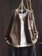 AVELINE | STRICKCARDIGAN – Braun