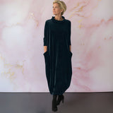 Anja™ | Samtiges elegantes Maxikleid – Dunkelgrün