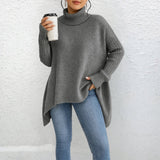 Brigit™ | Lässiger Rollkragenpullover – Grau