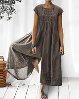 Claudia - Stilvoller kurzärmeliger Jumpsuit für Damen – Grau