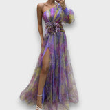 Aurielle – Maxikleid mit floraler – Violett