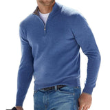 Erik | Premium-Pullover mit Reißverschluss – Blau