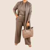 Elvy™ - Elegantes und Vielseitiges Dreiteiliges Damenset – Hellbraun