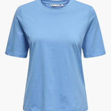 Damen T-Shirt mit Rundhalsausschnitt und kurzen Ärmeln – Azurblau