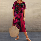 Raven | Blumenmuster Kleid – Rot
