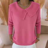 Jennifer™ | Strickpullover mit weichem Kragen – Rosa