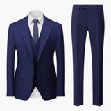 Eleganter Slim Fit Anzug - Herren 3-teilig für Business – Marineblau