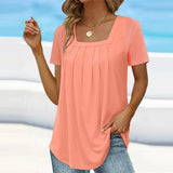Julia | Plissee-Bluse – Pfirsichrosa