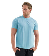Herren Kurzarm Rundhals Einfach T-Shirt – Hellblau